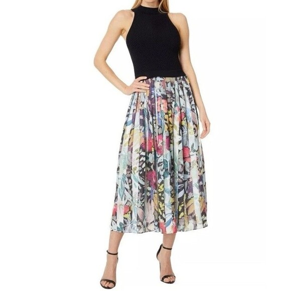 Ted Baker Corino Mockable Pleated Dress in Black Size 4 (US Size 10). MSRP $398 - Picture 1 of 12